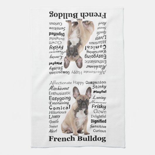 Frenchie Traits Kitchen Towel Theedoek (Verticaal)