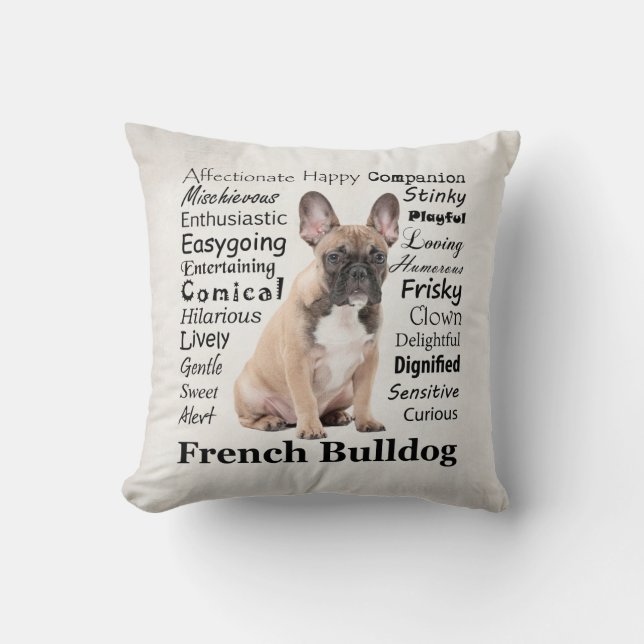 Frenchie Traits Pillow Kussen (Voorkant)