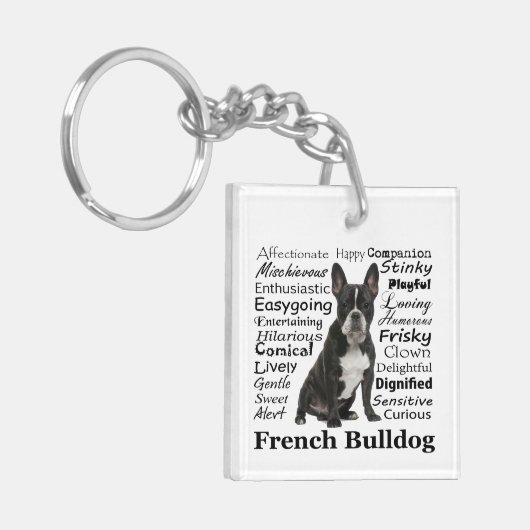 Frenchie Traits Sleutelhanger (Voorkant Links)