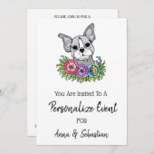 *~* Frenchie  Uitnodiging Cute French Bulldog Even (Voorkant / Achterkant)