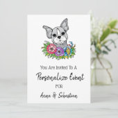 *~* Frenchie  Uitnodiging voor evenement met schat (Staand voorkant)