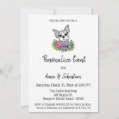 *~* Frenchie  Uitnodiging voor evenement met schat (Achterkant)