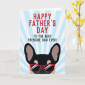 Frenchie Vaderdag Black en Tan French Bulldog Kaart (Gele Bloem)