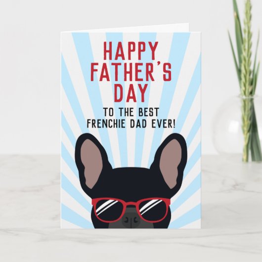 Frenchie Vaderdag Black Franse Bulldog Kaart (Voorkant)