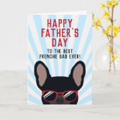 Frenchie Vaderdag Black Franse Bulldog Kaart (Gele Bloem)