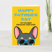 Frenchie Vaderdag Blauw Tane Franse Bulldog Kaart (Voorkant)