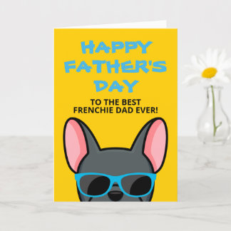 Frenchie Vaderdag Blauwe Franse Bulldog Kaart