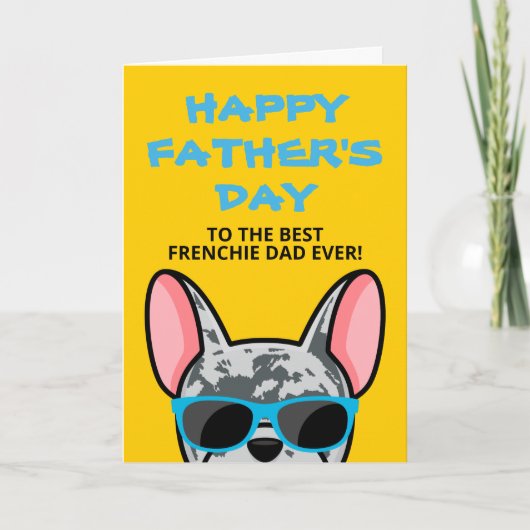 Frenchie Vaderdag Blue Merle Franse Bulldog Kaart (Voorkant)