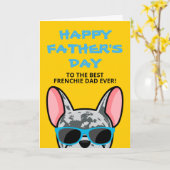 Frenchie Vaderdag Blue Merle Franse Bulldog Kaart (Gele Bloem)