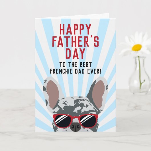 Frenchie Vaderdag Blue Merle Franse Bulldog Kaart (Kleine Plant)
