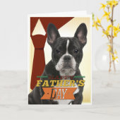 Frenchie Vaderdag Kaart (Gele Bloem)