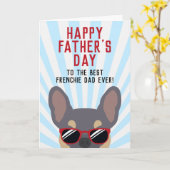 Frenchie Vaderdag Lila en Tan French Bulldog Kaart (Gele Bloem)