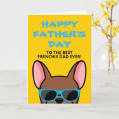 Frenchie Vaderdag Red Fawn Bulldog Kaart (Gele Bloem)