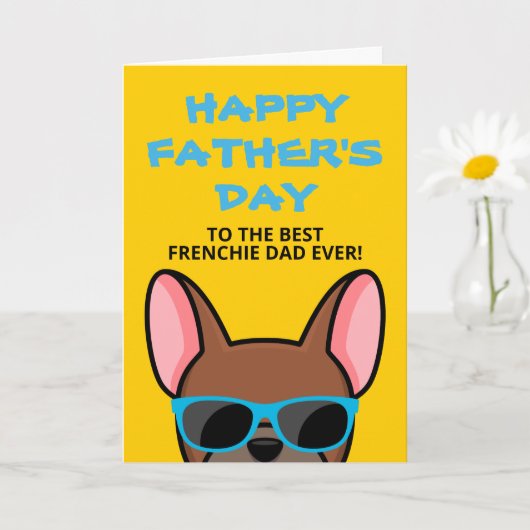 Frenchie Vaderdag Rode Ree Français Kaart (Kleine Plant)