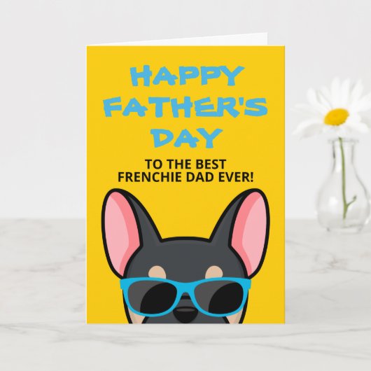 Frenchie Vaderdag Zwarte Tan Franse Bulldog Kaart (Kleine Plant)