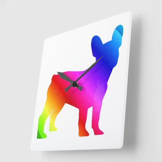 Frenchie    vierkante klok (Hoek)