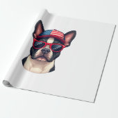 Frenchie Wearing USA Colors (4) Cadeaupapier (Uitgerold)