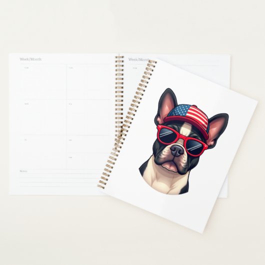 Frenchie Wearing USA Colors (4) Planner (Display)