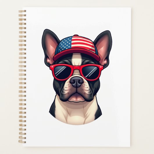 Frenchie Wearing USA Colors (4) Planner (Voorkant)