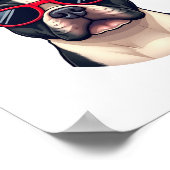 Frenchie Wearing USA Colors (4) Poster (Hoek)