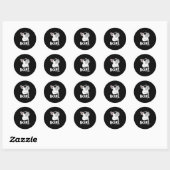 Frenchie White Bulldog Ronde Sticker (Vel)