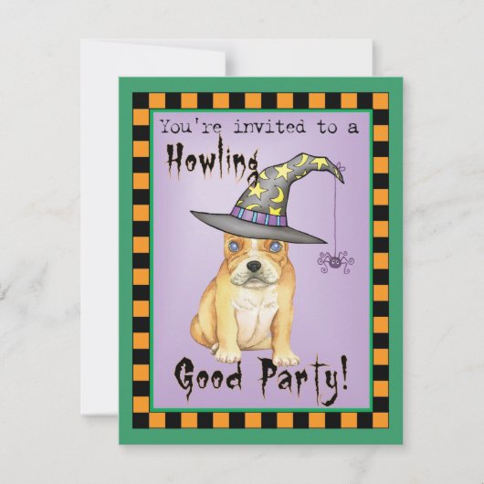 Frenchie Witch Uitnodiging (Voorkant)