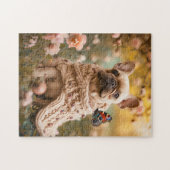 Frenchie With Butterfly In Spring Legpuzzel (Horizontaal)