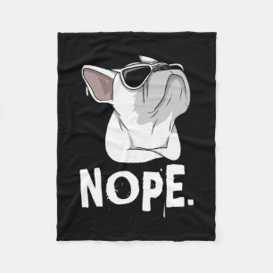 Frenchie Witte Franse Bulldog  Fleece Deken