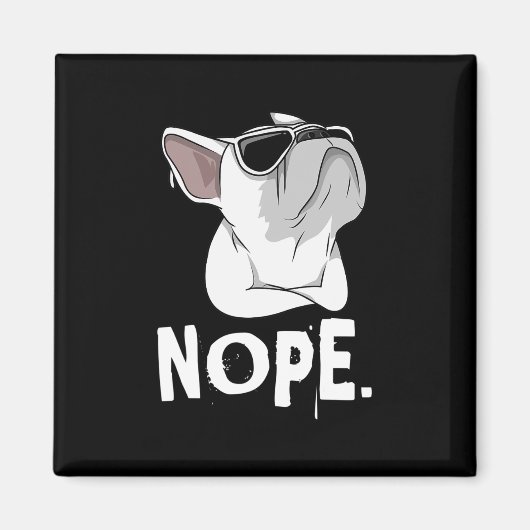 Frenchie Witte Franse Bulldog Magneet (Voorkant)