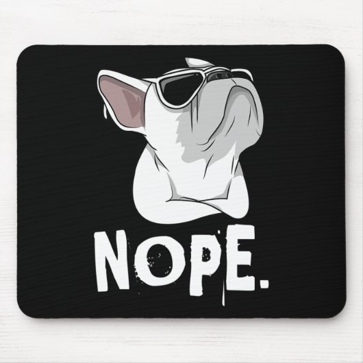 Frenchie Witte Franse Bulldog  Muismat (Voorkant)