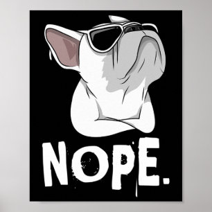 Frenchie Witte Franse Bulldog Poster