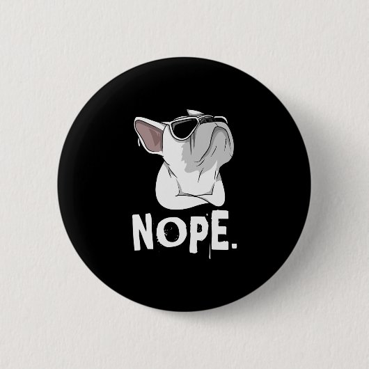 Frenchie Witte Franse Bulldog Ronde Button 5,7 Cm (Voorkant)