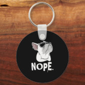 Frenchie Witte Franse Bulldog  Sleutelhanger (Voorkant)