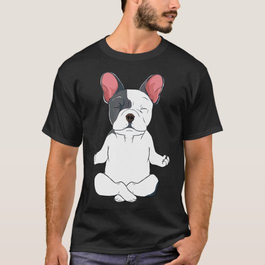 Frenchie Yoga Franse Bulldog Frenchie T-shirt (Voorkant)