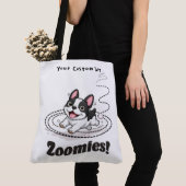 Frenchie Zoomies-Cute Franse Bulldog Tote Bag (Dichtbij)