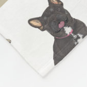 Frenchie (Zwart & Lichtbruin Driekleurig)  Fleece Deken (Hoek)