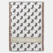 Frenchie (zwart & tan driekleurig) deken (Voorkant Verticaal)