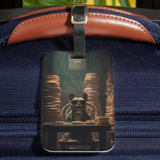 Frenchie's Bank: Biscuit Baron Art Print Bagagelabel