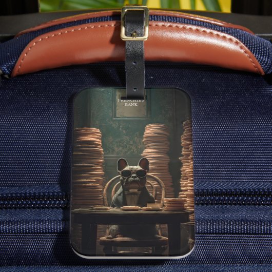 Frenchie's Bank: Biscuit Baron Art Print Bagagelabel (Voorkant Insitu 2)