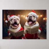 Frenchies Christmas Caroling feestelijke vakantie Poster (Voorkant)