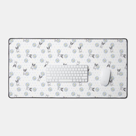 Frenchies en Daisies Art Desk Mat (Keyboard & Muis)