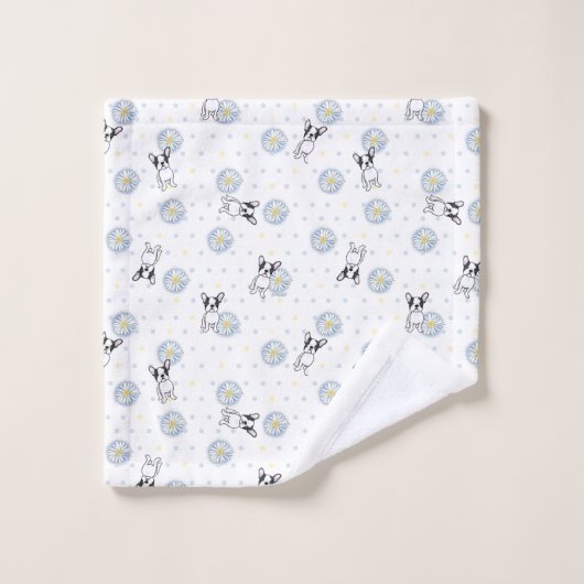 Frenchies en Daisies Bad Handdoek (Wasdoekje)