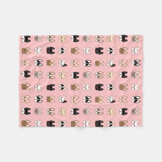 Frenchies Fleece Deken (Voorkant (Horizontaal))