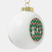 Frenchies Holiday Diamonds Keramische Bal Ornament (Links)