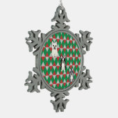 Frenchies Holiday Diamonds Tin Sneeuwvlok Ornament (Links)