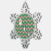 Frenchies Holiday Diamonds Tin Sneeuwvlok Ornament (Rechts)