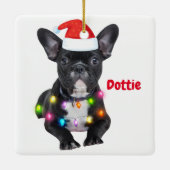 frenchies kerstcadeau voor bulldog liefhebbers cer keramisch ornament (Achterkant)