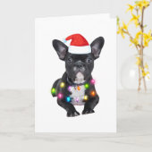 frenchies kerstcadeau voor bulldog liefhebbers kaart (Gele Bloem)
