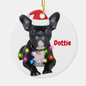 frenchies kerstcadeau voor bulldog liefhebbers keramisch ornament (Voorkant)