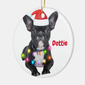 frenchies kerstcadeau voor bulldog liefhebbers keramisch ornament (Links)